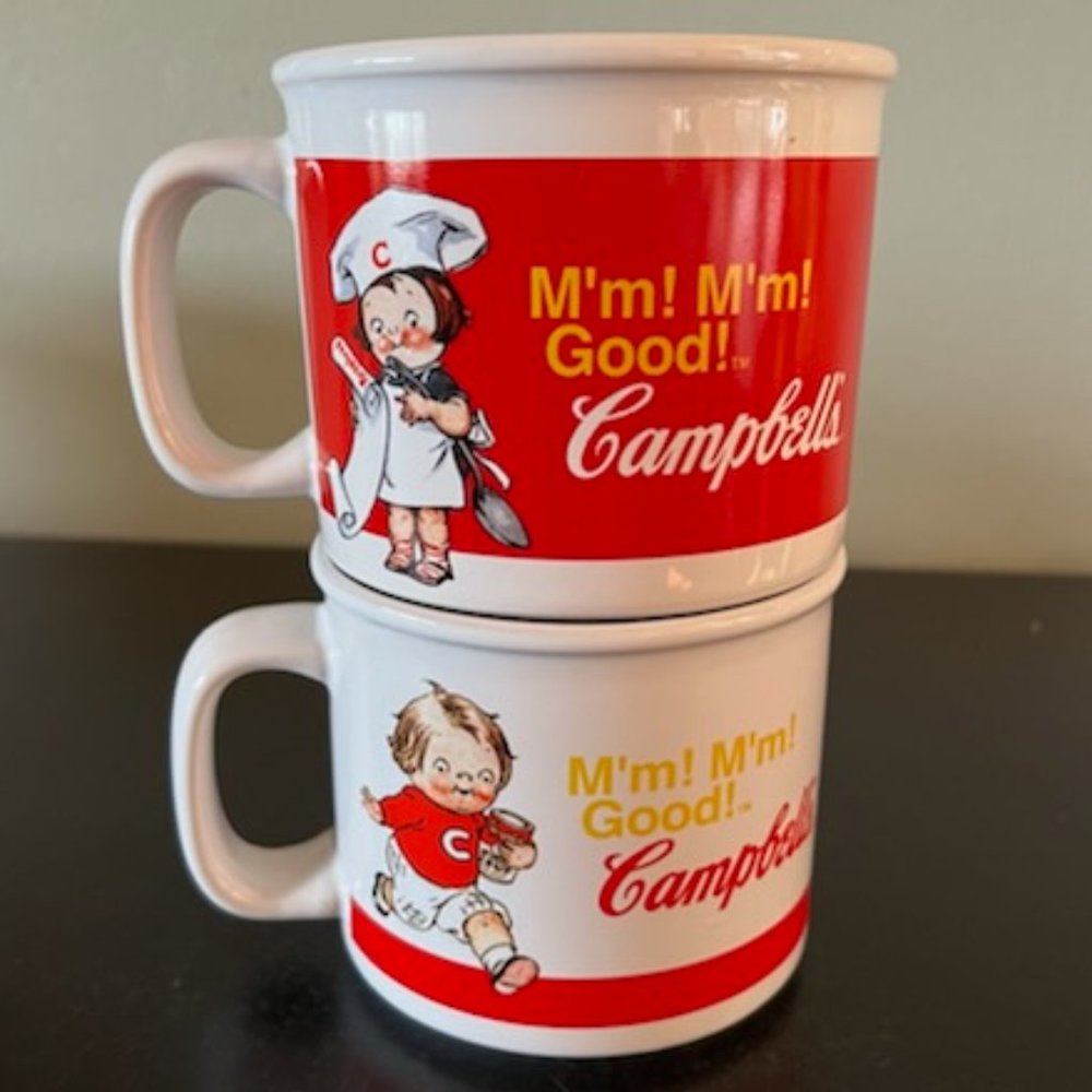 Set of 2 Vintage 2004 Campbells Soup Mug Bowls ~ Mm! Mm! Good! ~ Campbells Kids